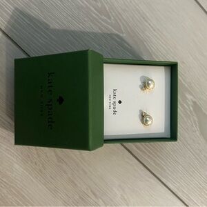 kate spade Gold and White Pearl Earrings